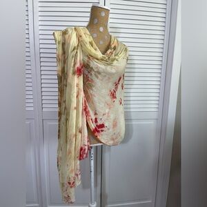 XL long vintage scarf sheer tie dyed